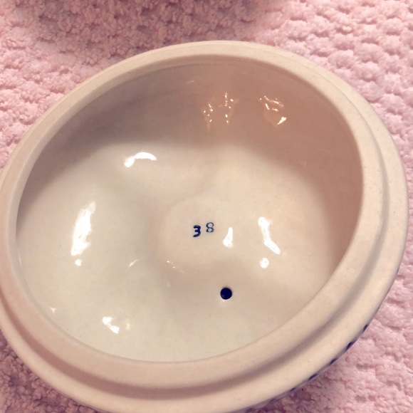 Poland Vintage Boleslawiec Wiza Pottery Apple Baker/Candy Dish w/Blue He… - Picture 3 of 6